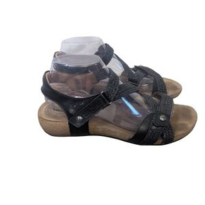 Taos trulie Black Leather Woven Strap Comfort Sandals Size 10-10.5 US‎ 41 EUR